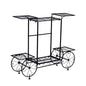 Garden Cart Stand Flower Pot Holder Display Rack Home Plant Stand - Multi-Functional Garden Storage Organizer