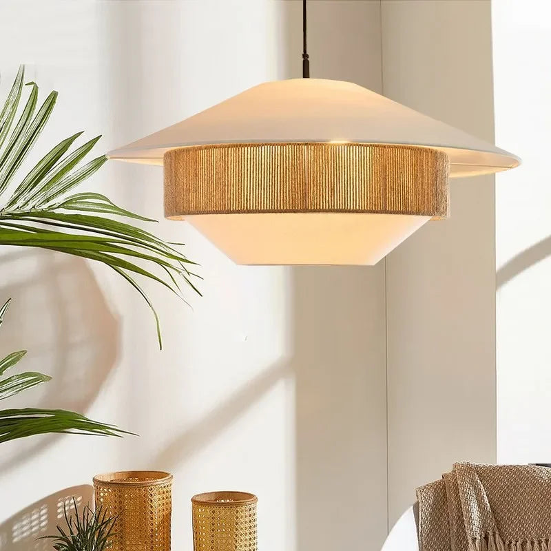 DecorBites™ Japanese Hemp Rope Chandelier for Kitchen, Bedroom, and Hotel - Minimalist Home Decor