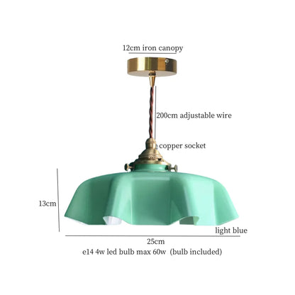 DecorBites™ Green Glass LED Pendant Lamp for Living & Dining Room Decor