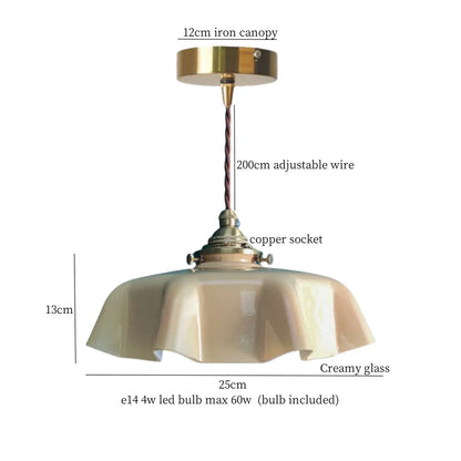 DecorBites™ Green Glass LED Pendant Light for Home Decor and Cafe Lighting
