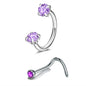 6/2pcs Horseshoe Nose Rings with L-Shape Nose Stud, Stainless Steel