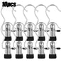 Premium Stainless Steel Clothes Pegs with Hooks - Space-Saving Laundry Hangers for Pants, Towels & Closet Organization
