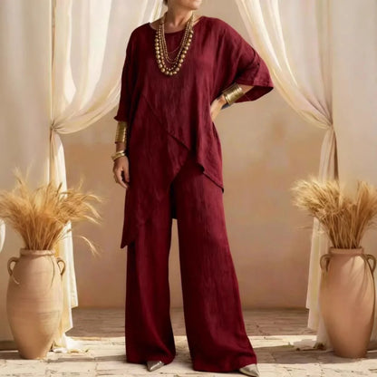 Fashion Loose Women's Matching Sets Casual Half Sleeve Loose Tops and