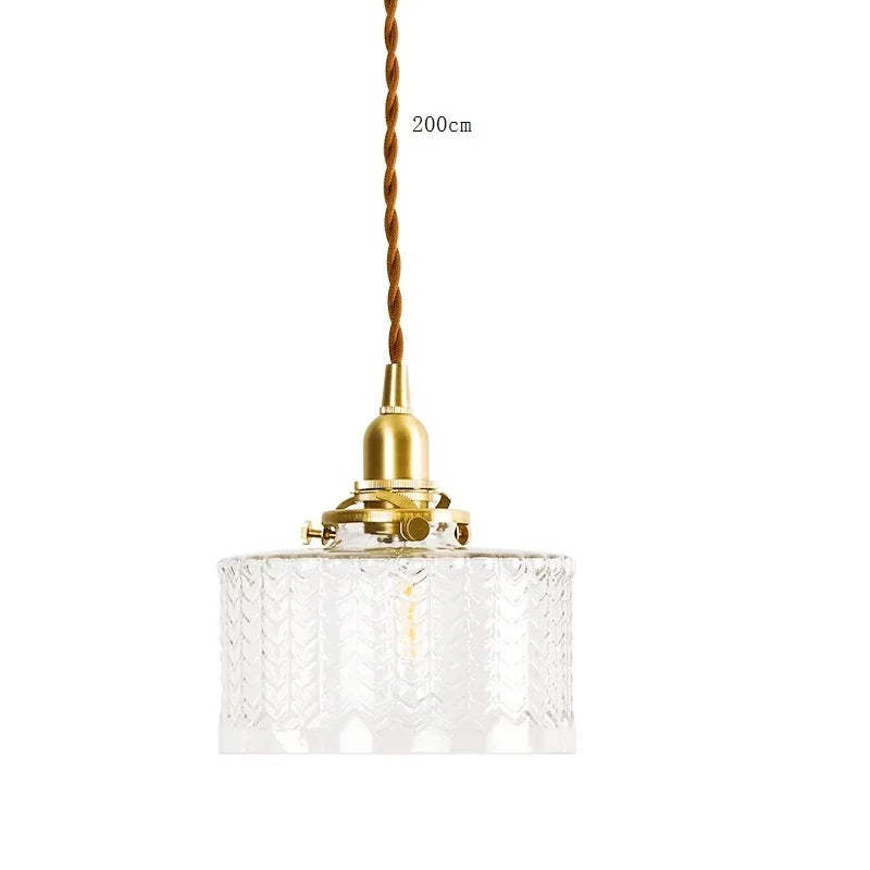 DecorBites™ Glass LED Pendant Lamp: Modern Copper Nordic Indoor Lighting for Home, Coffee, Bedroom & Living Room