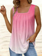5XL Plus Size Women's T Shirt Fashion Summer Gradient Pleated Square