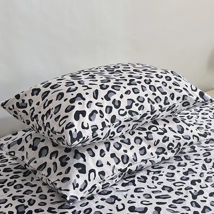 3pcs/set or 1pcs Leopard Print Fitted Sheet, Animal Pattern Bedding