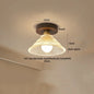 DecorBites™ Green Glass LED Ceiling Lamp Nordic Wood Copper Ceiling Lights