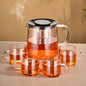 DecorBites™ Glass Flower Teapot - High Borosilicate Glass Tea/Coffee Set