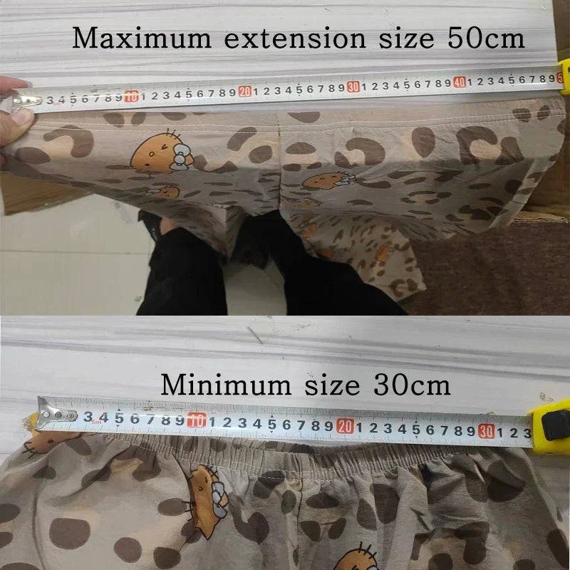 Cartoon Hello Kitty Spring Summer Leopard Print Wide Leg Pajama Pants