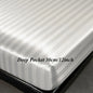 Luxury Satin Striped with Elastic Band Fitted Sheet Silky Soft Deep Pocket Bed Cover Standard Size Twin Full Queen King Bedding