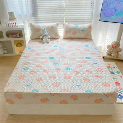 DecorBites™ Latex Cooling Mattress Cover & Pillowcase Set - Summer Cool Down Bed Pad