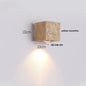 DecorBites™ LED Button Switch Wall Light in Yellow Travertine White Glass - Modern Nordic Design