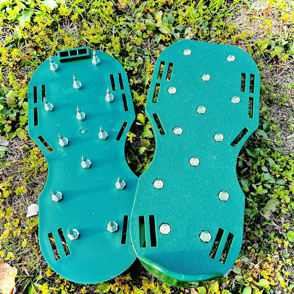 Lawn Aerator Shoes for Grass Layer with Spiked Bottom Spring Base Adjustable Strap with Hook Loop Strap for Yard Lawn Garden Use