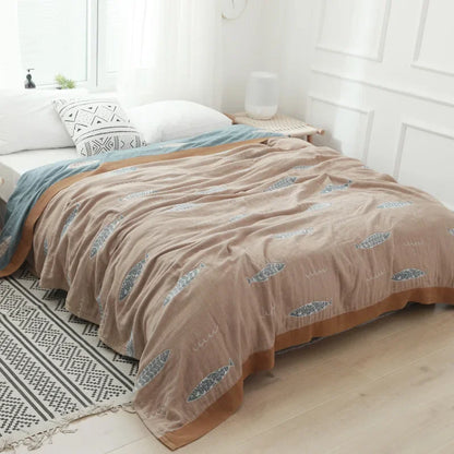 DecorBites™ Kawaii Fish Cotton Gauze Blanket