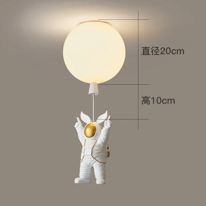 DecorBites™ LED Astronaut Glass Ball Pendant Light for Children's Room