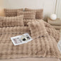 DecorBites™ Gradient Faux Rabbit Fur Bedding Set - Warm Luxury Plush Duvet Cover & Quilt Sets