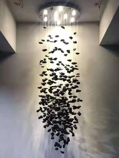 DecorBites™ Luxe Crystal Chandelier: Modern Staircase & Lobby LED Lighting with Long Hallway Design