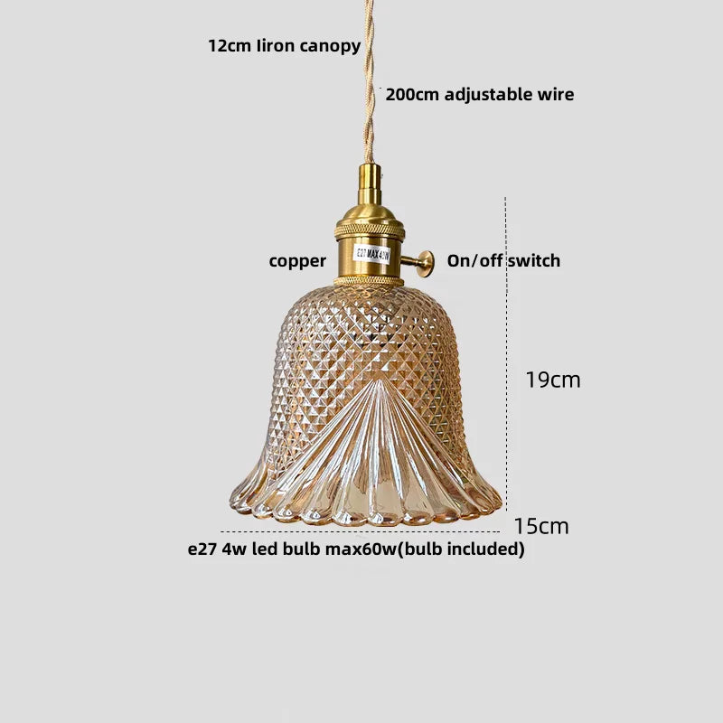 DecorBites™ Green Glass LED Hanging Pendant Lights