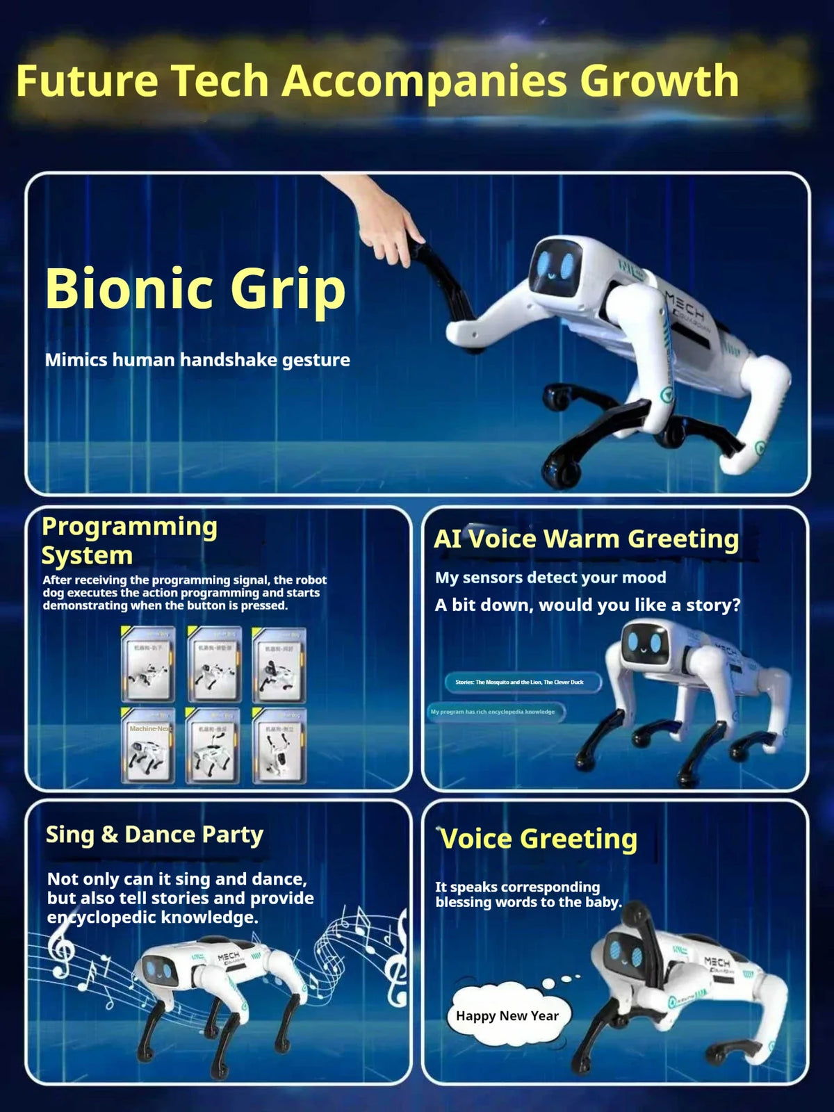 New Ai Intelligent Smart Robot Dog Remote Control Toy Programmable