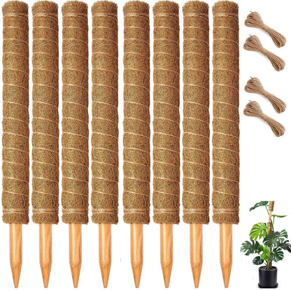 4 /8 Pack Stackable Moss Pole for Plants Monstera Tall Rod for Indoor Outdoor Climbing Plant Support Stakes for Potted Plants