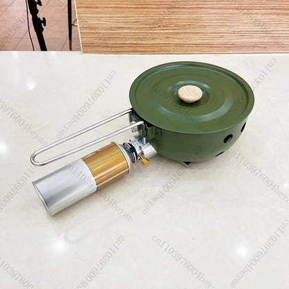 Camping Gas Stove with Non-Stick Pan Windproof Portable Camping Picnic