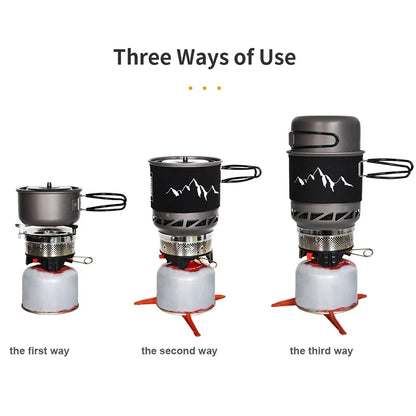 Camping Cooking Set Stove Pot Pan Cookware Outdoor Propane Cooking