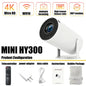 HY300 Smart Mini Projector Wireless Bluetooth Android11.0Support1080P 4kDual Wireless Bluetooth5.4Indoor portable projector