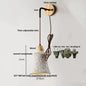 DecorBites™ Japanese Style LED Wall Light Cement Bedside Lamp with Pull Chain Switch