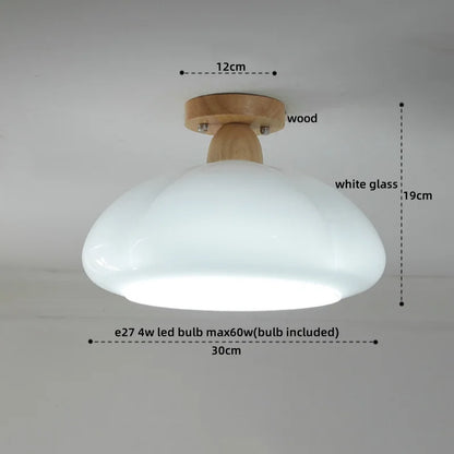 DecorBites™ Glass LED Ceiling Lamp Copper Walnut Modern Living Room Lighting Fixtures