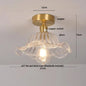 DecorBites™ Green Flower Glass Copper Ceiling Light - Nordic Modern LED, Living Room Bedroom Hallway Fixtures