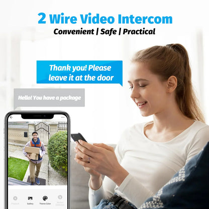 Tuya WiFi Video Intercom with 7'' HD Display, Dual-Mode Night Vision & Waterproof Design, Video Door Bell for Villa/Gate