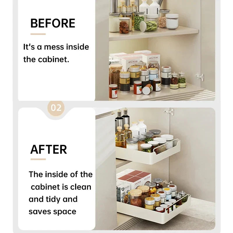 DecorBites™ Kitchen Organizer Rack for Cabinets Storage and Tableware - Slide Dish Rack