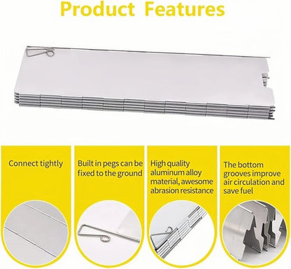 8/10/12/14/16plates Stove Windscreen Aluminum Alloy Stove Wind Shield