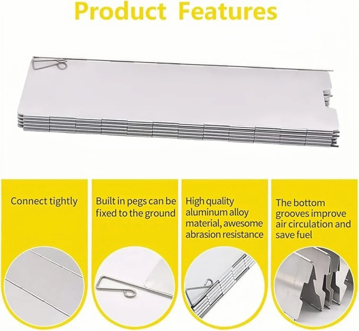 8/10/12/14/16plates Stove Windscreen Aluminum Alloy Stove Wind Shield