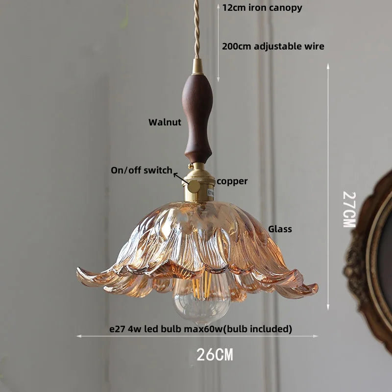 DecorBites™ Green Glass LED Pendant Light: Nordic Modern Hanging Lamp for Dining & Bedroom
