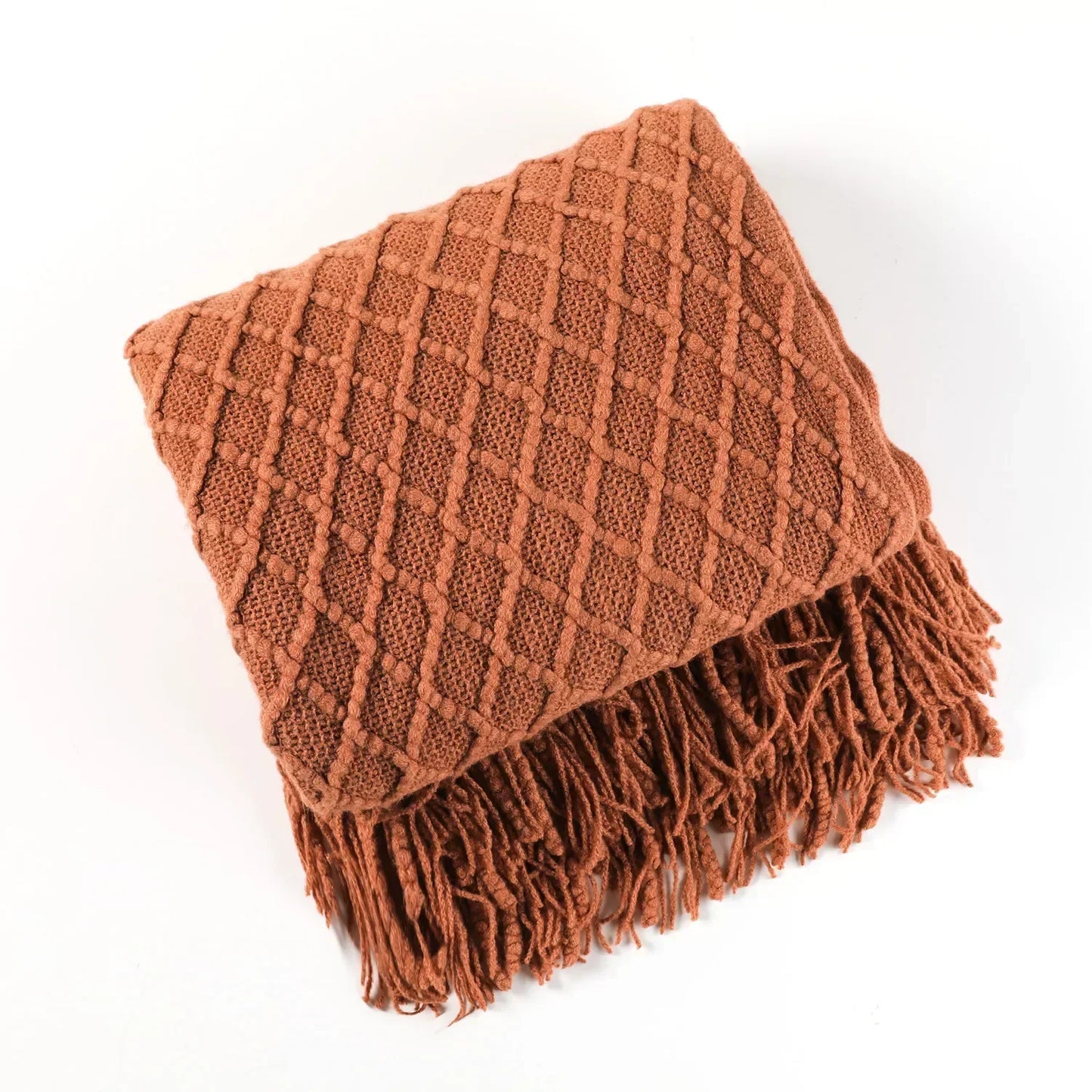 DecorBites™ Knitted Wool Blanket - Soft Nordic Throw for Sofa, Bed, or Office