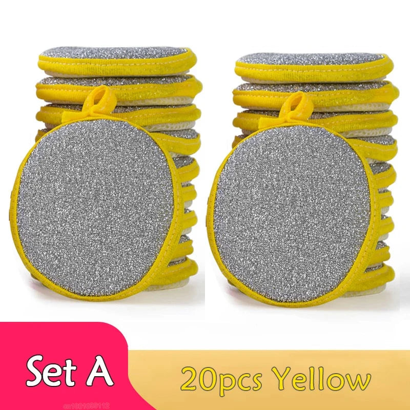 5/10/20pcs Double Side Dishwashing Sponge Dish Washing Brush Pan Pot