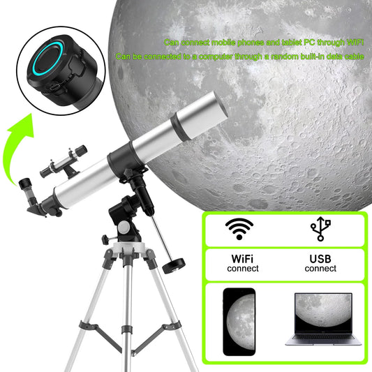 4K HD Telescope Eyepiece Camera Portable WiFi Wireless Birdwatching Electronic Eyepiece Connected To Mobile Phone and PC