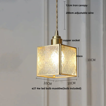 DecorBites™ Glass LED Pendant Lamp Tiffany Style Hand Stitch Dining Room Light