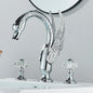 DecorBites™ Golden Swan Crystal Dual Handle Basin Tap