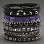 4pcs/set Gothic Punk Rock Square Rivet Bracelet Daily and Party Gothic