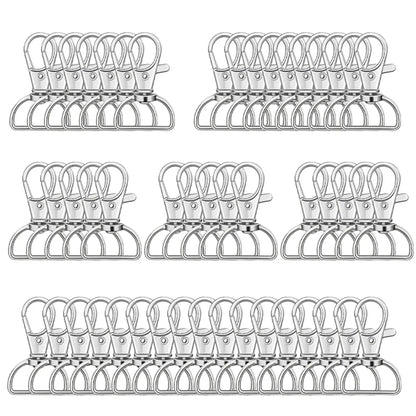 8/15/25/50/80pcs Swivel Snap Hooks D-Ring Keychain Clips Lanyard