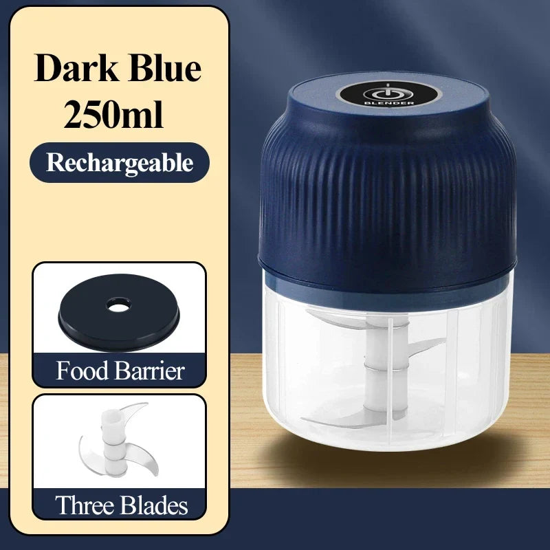 250ml Mini Wireless USB Rechargeable Electric Vegetable Chopper Garlic