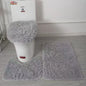 3 Pieces Bathroom Rug Set Bath Mat Toilet Lid Cover U Shape Rug Soft