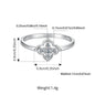 Bamoer Moissanite Four-Leaf Clover Ring Lucky 925 Sterling Silver D