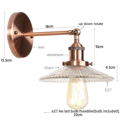 DecorBites™ Industrial Loft LED Wall Lights for Bedroom, Plug In Stairs Lamp