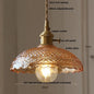DecorBites™ Green Glass LED Pendant Lamp | Modern Nordic Wood Walnut | Brass Knob Switch | Hanging Light
