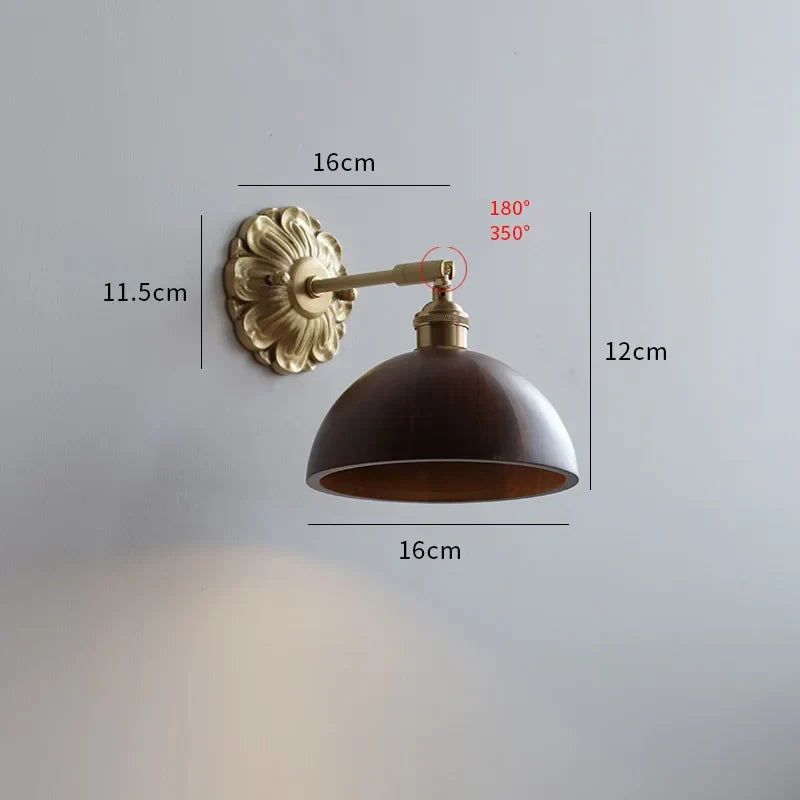 DecorBites™ Green Glass LED Wall Lamp with Copper Base for Bedroom Living Room
