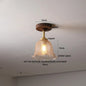 DecorBites™ Green Glass LED Ceiling Lights: Modern Copper Wood Indoor Lamp