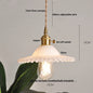 DecorBites™ Green Glass LED Pendant Lights with Walnut Wood Hanging Lamp